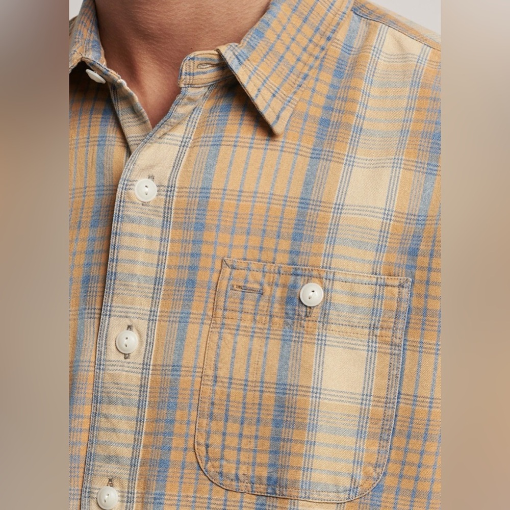 RRL Yellow Multi Shirt Sz M - Picture 4 of 7
